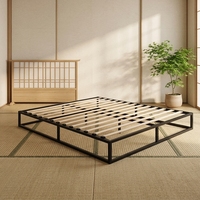 Lit à baldaquin en métal, taille Queen/King, simple, avec rangement sous le lit, pour un confort réglable, mobilier de chambre d'hôtel