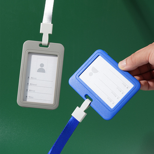 Dual-Hai Mặt Trong Suốt PVC Tên Tag Khuôn Viên Sinh Viên Chủ Thẻ Với Dây Buộc Cho Xe Buýt Vượt Qua Kiểm Soát Truy Cập Chủ Thẻ Quà Tặng - Product Image 1