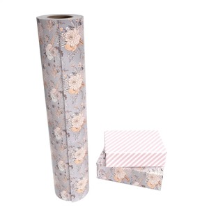 Custom Eco-Friendly Recyclable Floral <b>Pattern</b> Art <b>Paper</b> Roll Double-Sided Coated PE Waterproof 100GSM Virgin Wood Pulp Packaging - Product Image 1