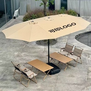 Sombrilla de Patio de Tres Toldos a Precio Mayorista, Parasol Grande de Jardín de 4.45m con Manivela - Product Image 6