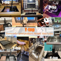 Évier de cuisine intelligent Waterfall à écran LED numérique de luxe pour la maison, 42 USD