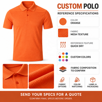 Polo-shirts orange personnalisés pour hommes, manches courtes, en maille, uniformes d'événement, de bénévoles, avec logo personnalisé, commande en gros, OEM, marque privée