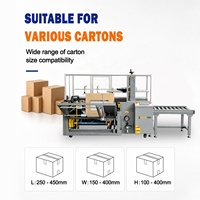 Línea de Empaquetado Automática de Cajas de Cartón Corrugado Goldtec con Control PLC, Máquina Formadora de Cajas con Cinta de 85 mm, Formadora de Cajas Automática