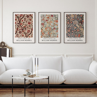 Lot de 3 affiches murales vintage William Morris à imprimé floral, design classique, sans cadre, pour la décoration de la maison et des hôtels