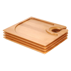 <span class=keywords><strong>Vassoio</strong></span> in legno di bambù naturale in legno con supporto di vetro vino per aperitivo <span class=keywords><strong>vassoio</strong></span> per cucina e feste - Product Image 3