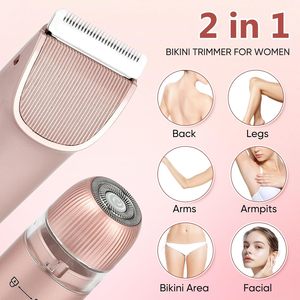 Rasoir électrique double tête étanche IPX7 rechargeable, tondeuse corporelle et faciale sans fil pour usage domestique - Product Image 2