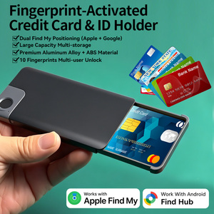 Estuche para Tarjetas Ultra Delgado con Protección Biométrica Antirrobo, Cartera Inteligente de Aluminio Resistente con Protección RFID para 4-6 Tarjetas y Billetes - Product Image 1