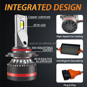 JIACHI faro de coche <span class=keywords><strong>M8</strong></span> modificación reemplazo Plug and Play ventilador refrigeración H1 H3 H4 H7 H11 9005 LED faros delanteros y luces antiniebla - Product Image 2