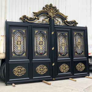 Dernière cour bon marché métal enduit de poudre avant principal double balançoire prix de la porte en aluminium galvanisé - Product Image 2