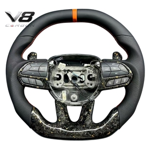 Volant en fibre de carbone véritable personnalisé de style racing pour <span class=keywords><strong>Chrysler</strong></span> <span class=keywords><strong>300</strong></span> 300C 300S <span class=keywords><strong>SRT8</strong></span> 15+ - Accessoires et pièces automobiles V8carbon - Product Image 3