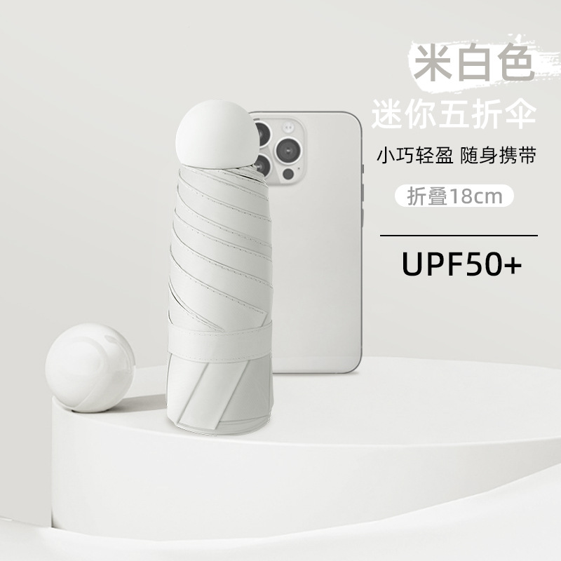 Off-white [6-ribbed capsule umbrella sun protection black gel]