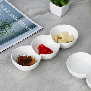 Hot Sale Restaurant Kitchen Decoration 3 Compartment Sauces Dipping Dish Nuts Candy <strong>Tapas</strong> Serving Dishes - Product Image 5