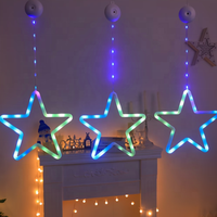 Guirlandes lumineuses en forme d'étoile, alimentées par piles, décoration pour Noël, les fêtes, les mariages, le jardin, l'extérieur, éclairage d'ambiance pour rideaux