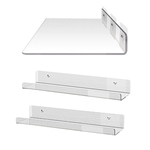 Acrylic Wall Mounted Storage Rack Transparent U Shaped No Drill Bathroom Kitchen Toilet <b>Shelf</b> 4 7 9in Depth - Product Image 1