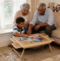 Table de puzzle en bois avec tiroir de rangement, plateau de puzzle pour plusieurs occasions