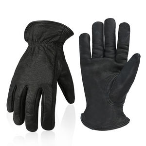 Guantes DE TRABAJO impermeables de cuero de invierno negro para conductores Guantes de cuero de seguridad para motocicletas con forro polar Enviar solo a EE. UU. - Product Image 3