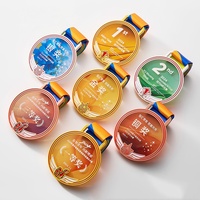 Médaille de récompense personnalisée pour la danse, gravée, imprimée UV, en cristal poli, minimaliste, écologique et de haute qualité, pour les vainqueurs de performance