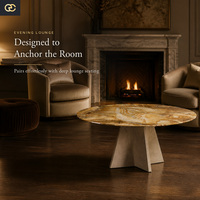Meubles de salon de villa moderne et luxueuse, table basse en marbre, ensemble de table basse design haut de gamme