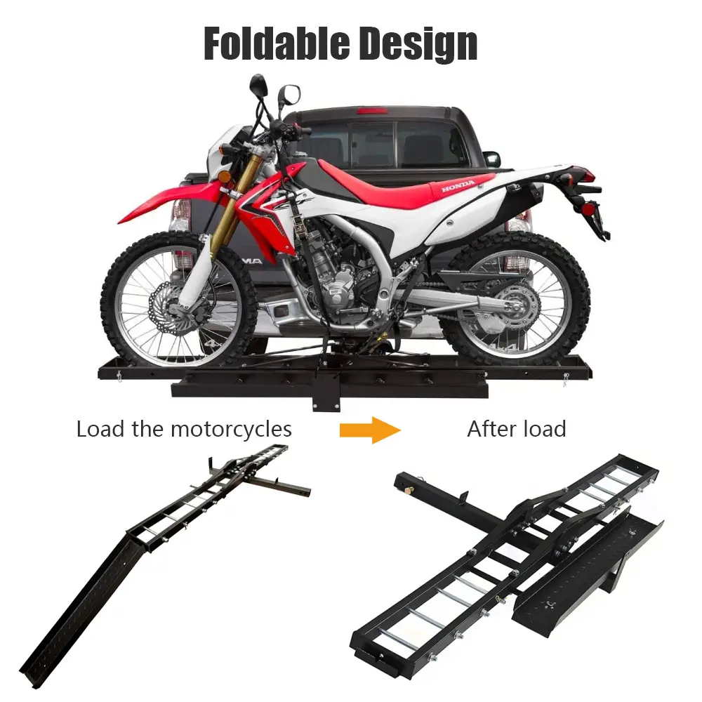 Black universal suv car back mounted motorbike ebike loading hitch rear rack trailer motorcycle carrier