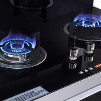 Cuisinière avec four, haute qualité, nouveaux styles, en acier inoxydable, cuisinière à gaz de cuisine avec hotte et four
