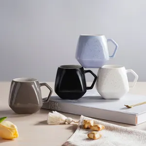 Tasse à expresso en porcelaine simple créative en forme de diamant tasse nordique tasse en céramique petit déjeuner thé tasses à café