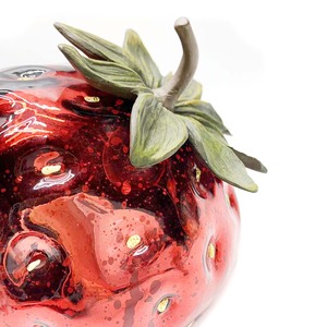 Bức Tượng Dâu Tây Màu Đỏ Thủy Tinh <span class=keywords><strong>LED</strong></span> Bức Tượng Sưu Tập Trái Cây Pha Lê Đồ Trang Trí Thủy Tinh Nghệ Thuật Để Bàn - Product Image 3