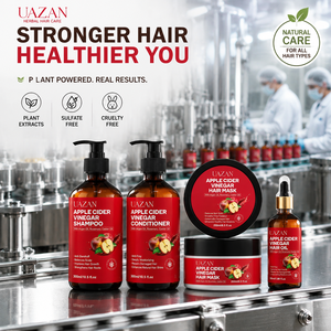 Champú y Acondicionador de Vinagre de <span class=keywords><strong>Sidra</strong></span> de Manzana <span class=keywords><strong>Natural</strong></span> Sin Sulfatos con Aceite de Argán, Romero y Aceite de Ricino, Set para el Cuidado del Cabello, Venta al Por Mayor Personalizada - Product Image 1
