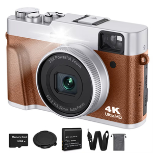 Appareil photo numérique 4K avec mise au point automatique, flash, visière, cadran, 48MP, appareil photo <span class=keywords><strong>pour</strong></span> vlog sur <span class=keywords><strong>YouTube</strong></span> et vidéo anti-vibration, appareil photo numérique - Product Image 5