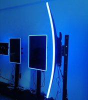 Monitor layar sentuh lengkung 43 inci dengan lampu LED tertanam tampilan layar sentuh bekerja untuk mesin game