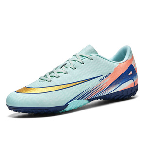 Zapatos de Fútbol con Parte Superior Sintética, Forro de Malla, Suela de Goma, Entresuela de EVA, Diseño Azul Claro y Naranja para Verano - Product Image 4