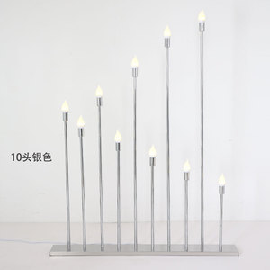 Candélabre en métal doré à 10 têtes, porte-bougie, décoration de scène de mariage, centre de <span class=keywords><strong>table</strong></span>, candélabre LED, lumière de mariage, décoration de fête - Product Image 6