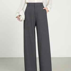 Nuovi <span class=keywords><strong>pantaloni</strong></span> larghi da <span class=keywords><strong>donna</strong></span> a vita alta versione abito di lino in cotone Casual <span class=keywords><strong>pantaloni</strong></span> di <span class=keywords><strong>lana</strong></span> con Design dritto a gamba larga - Product Image 1