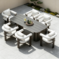 Ensemble de mobilier de jardin : tables et chaises d'extérieur en aluminium pour terrasse, idéal pour hôtels et espaces extérieurs