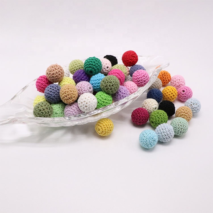 Деревянные хлопковые вязанные бусины ручной работы для ухода за ребенком