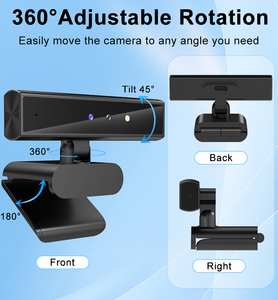เว็บแคม CMOS แบบปรับหมุนได้ 360 องศา ความละเอียด 2K เชื่อมต่อผ่านพอร์ต USB ใช้งานได้กับพีซี/แล็ปท็อป/เดสก์ท็อป รองรับ Windows Hello Face ID <span class=keywords><strong>กล้อง</strong></span>ขนาดเล็กพร้อมไมโครโฟนในตัว - Product Image 4