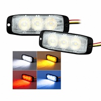 Luz Estroboscópica de Montaje en Superficie con 3 LED, ECE R65, ECE R10, E-Mark, IP67, 12-24V, 19 Patrones de Destello, Función de Memoria, Lámpara de Advertencia para Vehículos