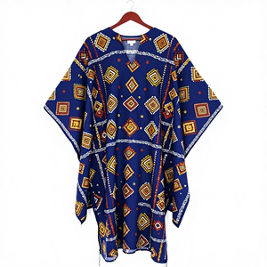 Mali Womens Bazin Riche <b>Kaftan</b> <b>Dress</b> Hand-Embroidered Deep Blue with Matching Headwrap West African Wedding Attire - Product Image 1