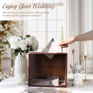 Honey Moon Fund and Card Boîte en <span class=keywords><strong>bois</strong></span> rustique avec guirlande florale mixte pour mariages anniversaires Graduations Baby - Product Image 5