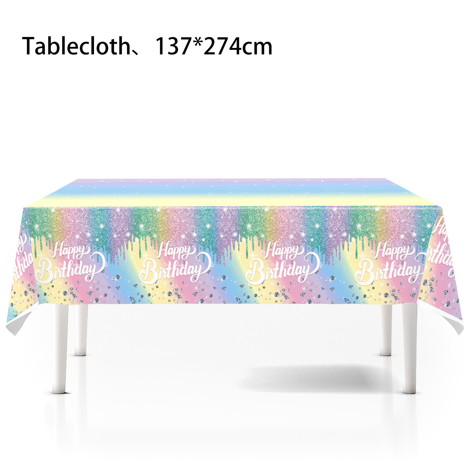 Tablecloth 1pcs-macaron birthday