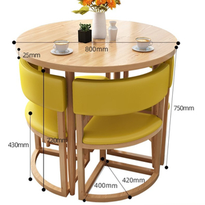 ชุดโต๊ะอาหารไม้เอ็นจิเนียร์ประหยัดพื้นที่พร้อม<span class=keywords><strong>เก้าอี้</strong></span> 4 ที่นั่ง สไตล์โมเดิร์นสำหรับร้านอาหารและคาเฟ่ รุ่นใหม่ ขายดี - Product Image 5
