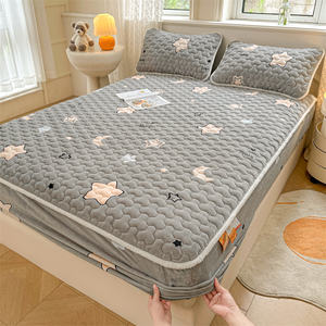 Tüm renkler süt polar kapitone yatak koruyucu nefes prim yatak örtüsü donatılmış yatak örtüsü seti kış için - Product Image 6