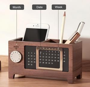 ที่ใส่ปากกาไม้พร้อมกล่องใส่ของตกแต่งโต๊ะในสำนักงาน - Product Image 4