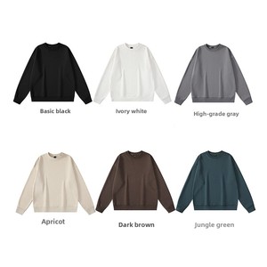 Felpa girocollo da <span class=keywords><strong>uomo</strong></span> in cotone felpato lavorato a maglia, stile americano, resistente, <span class=keywords><strong>taglie</strong></span> <span class=keywords><strong>forti</strong></span>, design oversize, per il commercio transfrontaliero - Product Image 2