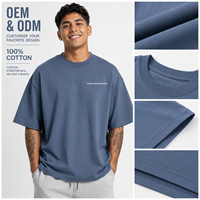 T-shirt en coton unisexe à épaules tombantes, manches courtes, respirant, couleur unie, grande taille, style streetwear, 300 g/m², pour hommes