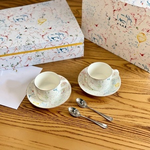 Creative Colors Porcelain Coffee Mug Ceramic Cappuccino Espresso Cups Bone China Coffee <b>Tea</b> Cup and Saucer Set for Gift - Product Image 3