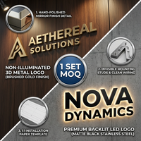 Tanda Huruf Logam 3D |   Logo Merek LED Backlit Kustom |   Papan Tanda Stainless Steel 316 Tanpa Lampu untuk Kantor & Toko