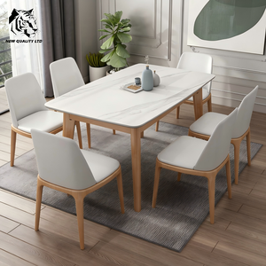 Usine chinoise, prix réduit, logo personnalisé, petit MOQ, expédition immédiate, nouvelle collection de meubles de salle à manger, table à manger en bois. - Product Image 2