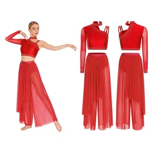 Conjunto de Danza Lírica para Mujer: Top Corto y Pantalones Holgados para Actuaciones de Danza Moderna - Fabricante de Vestuario de Danza - Product Image 3