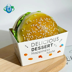食品グレードのクラフト紙製使い捨てバーガーボックス（寿司、サンドイッチ、スナック用）-生分解性、サイズ/色/ロゴのカスタマイズ可能 - Product Image 1