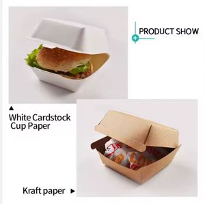 Papier kraft brun de qualité alimentaire personnalisé OEM pour l'emballage de boîtes à hamburgers, prix direct d'usine - Product Image 3